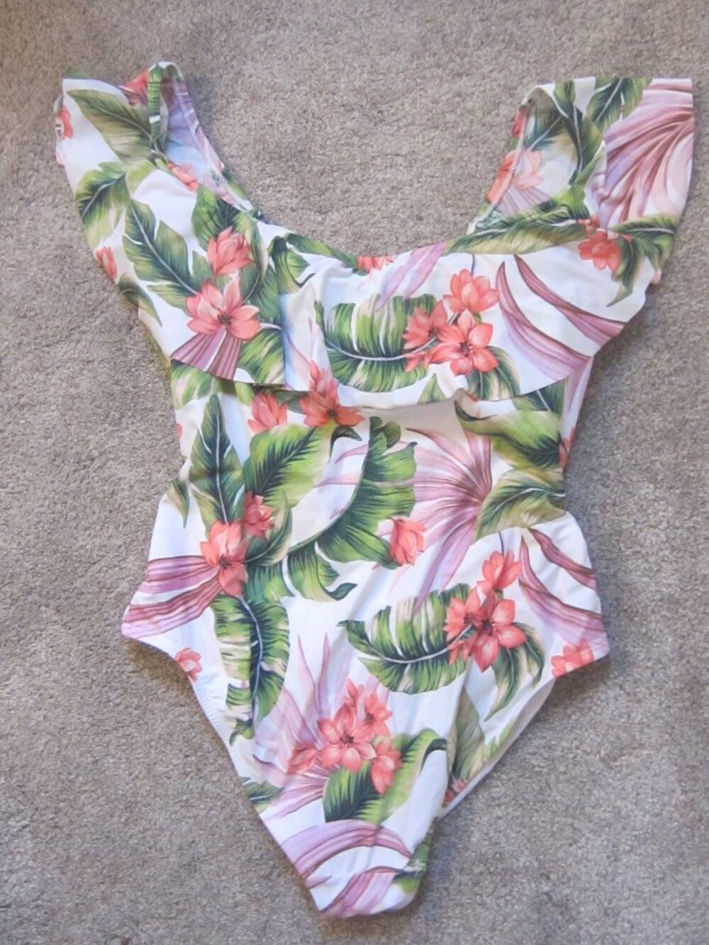 Kona Sol Tropical Flower One Piece Swimsuit Sz XL